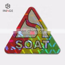 3D Custom Triangle Security Hologram Sticker for Car Windshield Application