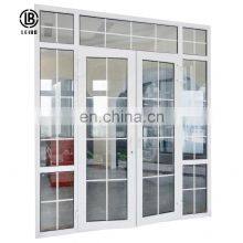 White PVC Profile Half Glass Half Panel UPVC Casement Swing Door