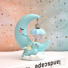 Resin Moon Unicorn LED Night Light Cartoon Baby Nursery Lamps Children Toy Gift Kids Room Craft Table Lights Decor Unicorn Lamp thumbnail-6