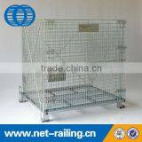 Folding Rolling Metal Steel Wire Mesh Warehouse Storage Cage