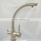 High Quality Brushed Nickle Brass Kitchen Sink Water Taps thumbnail-1