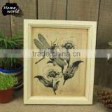 White Landscape Painting Dragonfly &Flower Picture Photo Frame thumbnail-3