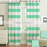 100% Polyester Printed Faux Linen 8 Grommets Window Curtain thumbnail-1