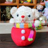 Plush Toy Bear Wearing Christmas Clothes/Standing High 12cm Soft Toy Bear in Snowman Dress/Stuffed Toy Bear in Christmas Clothes thumbnail-1