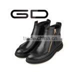 High Heels Boots Lady Ankle Shoes Woman Safety Leather Boot In Black thumbnail-1