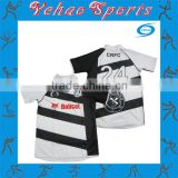 white rugby shirt with black stripe sublimated