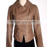 Modern design 2014 women pu leather jacket