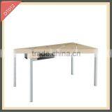 Modern Iron Metal High Gloss Tempered Glass Dining Table Set