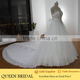 Real Sample Muslim Gown Sweetheart Crystal Beaded Corset Bodice Wedding Dress 2016