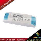 ac dc Plastic Case Led Power Supply With 40W 1200mA