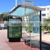 Hot Sale Aluminum & Stainless Steel Outdoor Bus Stop Station in Good Design with Tempered Glass for City Construction