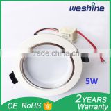 Acrylic cover wide angle 5w indoor ceiling light LED downlights