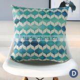 Home Style Gradient Color Printed Linen Throw Pillow Cover Cushion Case