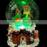 Vivid Snowman Light up Christmas Snow Music Glass Ball