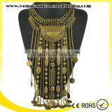 Long Silver Multilayer Tassel Coin Necklace, Coin Holder Necklace thumbnail-2