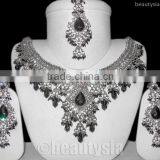 Exquisite Jewelry Gems Silver Plated J22 Black Pretty Necklace Set thumbnail-1