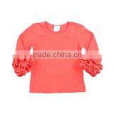 Latest Top Design Long Sleeve Infant/toddler Icing Ruffle Shirt Baby Girls Shirt/ruffle Cotton t Shirt thumbnail-2
