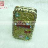 Metal Souvenir Compact Mirror/charm Brass Cosmetic Rhinestone Mirror thumbnail-3