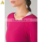 Custom Gym Yoga Shirt Women Long Sleeve T-Shirt Wholesale Yoga Wear thumbnail-5