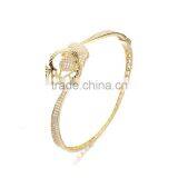 925 Sterling Silver Bangle Bracelet Jewelry Gold Rose Bangle High Quality Jewelry Sbg206R thumbnail-3