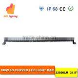 High Power 4x4 Auto Parts Offroad 4D Lens 180w Curved Led Light Bar for Cars, Jeeps