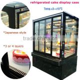 Japanese stype upright refrigerated cake display case for supermarket & store