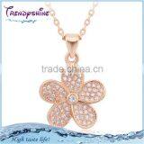 Women's Newest Flower Design Gold Necklace With Crystal thumbnail-1