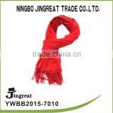 Red Pure Color Long Lady's Plain Scarf thumbnail-1