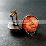 20mm Vintage Style Antiqued Bronze Boston Old Map Art Collage Glass Cabochon Round Cufflinks Fashion Wedding Cuff Links 6600042 thumbnail-3