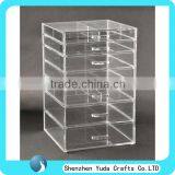Square Clear Slide Out Drawers Acrylic Cosmetic Display Showcase Acrylic Cosmetic Makeup Organizer
