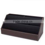 China Factory Wholesale Custom PU Leather Office Storage Box, Dark Brown Gift Box