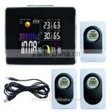 433 MHz Wireless Station With Hygro-thermometer/ Wireless Weather Station Clock With 3 Remote Sensors for Home thumbnail-1