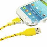 2015 Wholesale Colorful Micro Usb Cable for Blackberry/HTC/Samsung,2M 6FT Fabric Nylon Braided Micro Usb Cable(white) thumbnail-6