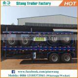 Durable 20ft 40ft Container Transport Semi Trailer 30 Ton Low Flatbed Semi Trailer thumbnail-4