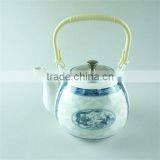 Decal Ceramic Teapots With Iron Cover and Plastic Handle in Stocklot thumbnail-1