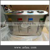 Arlau Outdoor Steel Metal 4 Compartment Recycle Bin thumbnail-1