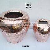 Copper Vase With Mirror Polish and Hammered Patterns thumbnail-1
