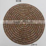 Glass Bead Place Mats With Patterns in Brown and Multi Colour Layers thumbnail-1