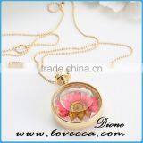 Glass Bottles Necklace Wholesale Dried Real Flower In Glass Necklace thumbnail-4