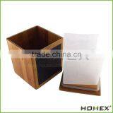 Popular Square Bamboo Storage Box With Blackboard Homex_BSCI/ SGS thumbnail-2