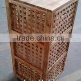 2017 New Design High Quality Wholesale Walnut Wood Laundry Basket thumbnail-3