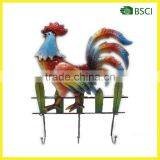 Metal Lovely Rooster Wall Decorations Iron Hook Home Decoration Wall Hanging Decorative Metal Wall Art thumbnail-1