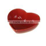Red Color Heart Shape Ceramic Fruit Bowl thumbnail-1