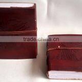 Handmade Vintage Embossed Lady Under Tree Strap Closure Leather Notebook thumbnail-3