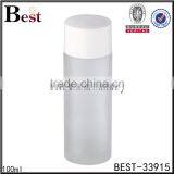 China Hot Products Frosted 100ml Lotion Cosmetic Toner Glass Bottle With Silver Aluminum Cap and Insert thumbnail-3