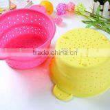 Food Grade Fruit Silicone Basket Foldable Silicone Drain Basket thumbnail-3