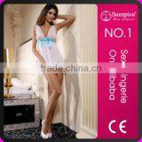 Beautiful White Bridal Lingerie Sexy Hot Transparent With Hole in the Back thumbnail-1