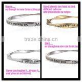 Good Friend Custom Engraved Bangle Fashion Design Friendship Bangles Twist Metal Bangle for Friend Gifts thumbnail-5