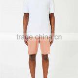 MGOO Foshan Manufacturer Pink Ribbed Jersey Shorts Fashion Comfortable Draw String Raw Hem Knee Length Shorts thumbnail-4