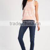 MGOO Wholesale Sublimation Printing Loose Fit Tank Tops For Women Drop Armhole Racer Back Singlet thumbnail-4